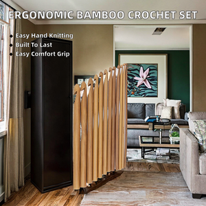 Crochets à crochetage en bois personnalisés, ergonomiques et pratiques, lot de 12 pièces en bois clair rond pour le tricot à la main - Product Image 2