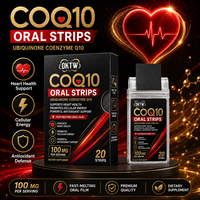 Bandes orales de CoQ10 Ubiquinone 100mg Marque Blanche, 20 unités, saveur personnalisée, dissolution rapide, approvisionnement OEM, sachet individuel