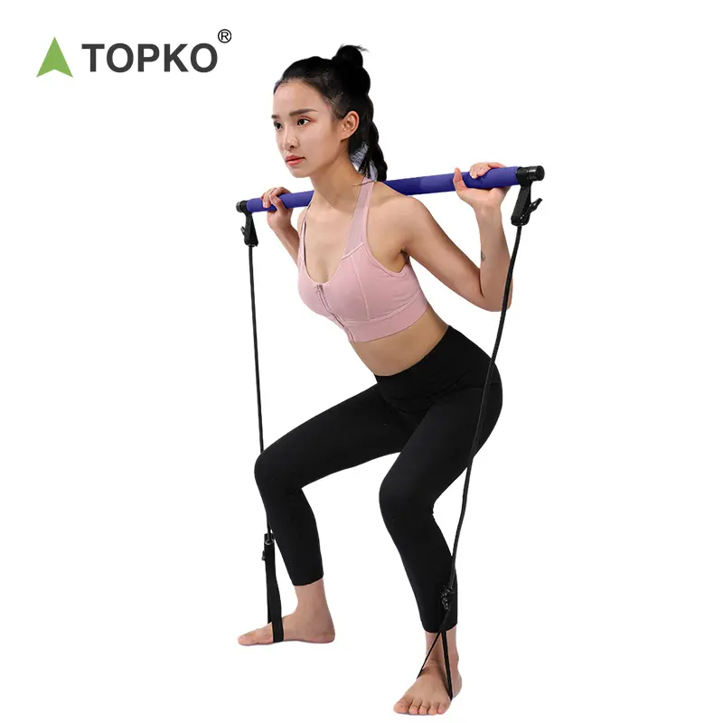 TOPKO stoklanan yeni varış pilates sopa elastik gerginlik halat esnek kemer geri eğitmen