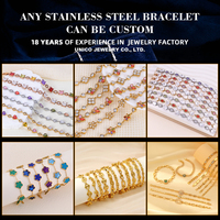 Bracelets tendance en acier inoxydable 316L personnalisables, plaqués or 18K PVD, durables, hypoallergéniques, avec zircone cubique 5A, anti-ternissement