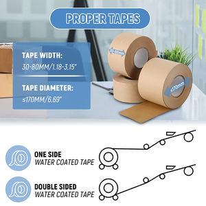 Dispensador de cinta de papel Kraft JH-Mech Ancho ajustable Peso ligero y embalaje portátil Dispensador de cinta de embalaje de metal - Product Image 4