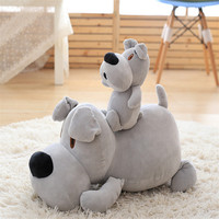 Niedliches Graues Hunde-Plüschtier Weiches Flauschiges Trauriges Gesicht Welpen-Kuscheltier Umarmbares Hunde-Plüschtier Geschenk für Kinderzimmer-Deko Geburtstagsgeschenk