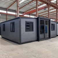 Casa Contenedor Expandible de Doble Ala, Pre-fabricada en Fábrica, Sin Necesidad de Montaje en Sitio, Duradera, para Alojamiento Temporal y Oficina de Campo