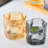 Mug en verre torsadé de couleur orange, verre épaissi, verre à whisky, verre à bière, bouteille à vin