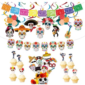 Decoración <span class=keywords><strong>de</strong></span> Fiesta <span class=keywords><strong>de</strong></span> Halloween con Temática del Día <span class=keywords><strong>de</strong></span> <span class=keywords><strong>Muertos</strong></span> Mexicano, Pancarta con Calaveras, Adorno para Pastel, Globos <span class=keywords><strong>de</strong></span> Papel y Plástico, Día <span class=keywords><strong>de</strong></span> los <span class=keywords><strong>Muertos</strong></span> - Product Image 1