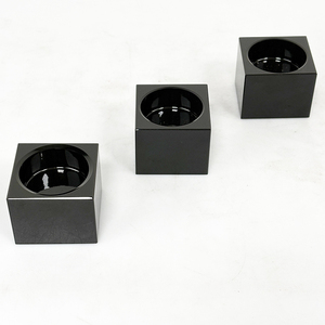 Portacandele Quadrato in Cristallo Nero per Decorazione Casa MH-0025P - Product Image 5