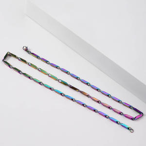 हस्तनिर्मित पुरुषों की स्टेनलेस स्टील मेलेनिन बीज महिलाओं की मोटी छड़ी टाइटेनियम स्टील नेकलेस ट्रेंडी लिंक थोक फैशन सामान - Product Image 4