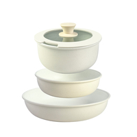 Ensemble de 8 ustensiles de cuisine en aluminium avec revêtement antiadhésif, poignée amovible, compatible four, lave-vaisselle et induction, avec couvercles