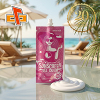 Emballage liquide personnalisé avec bec verseur refermable pour crème solaire de voyage