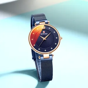 Jam tangan Quartz wanita modis hadiah jam tangan gaun wanita kaca berubah ultra-tipis jam tangan kasual untuk wanita
