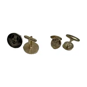 High Quality Make Your Own Company Logo 3D Metal Brass Zinc Alloy Gold Custom Cufflinks