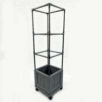 Jardinière de 12 pouces pour plantes grimpantes, à assembler et démonter, pour la culture verticale des tomates, avec cage de support, bac de plantation de jardin