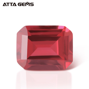 Laboratorio creado 8*6mm Octágono <span class=keywords><strong>Esmeralda</strong></span> #5 Ruby imitación rubí sintético corindón piedra precios por <span class=keywords><strong>quilate</strong></span> - Product Image 1