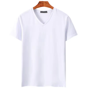 <span class=keywords><strong>T</strong></span>-<span class=keywords><strong>shirt</strong></span> à <span class=keywords><strong>col</strong></span> en <span class=keywords><strong>V</strong></span> personnalisé pour hommes 100% coton 180 grammes de tissu tricoté Design d'impression photo décontracté pour la méthode d'impression d'écran d'é<span class=keywords><strong>t</strong></span>é - Product Image 5