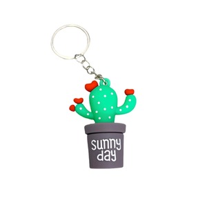<b>Cute</b> Cactus Keychains Soft PVC Plant Shaped Key Chains Bag Charms For Kids Adults Backpack Decor Party Favors - Product Image 6
