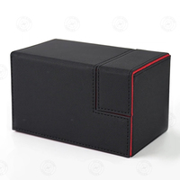 Boîte de rangement de bureau en cuir pour jeu de cartes avec plateau magnétique, design flexible, style moderne