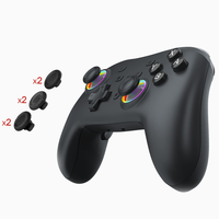 Manette de jeu sans fil universelle RGB avec fonction de vibration et réveil pour Nintendo Switch 2/PS3/PC/Téléphone