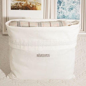 Sacs à chaussures en coton sergé imprimés avec logo, sacs à poussière portables personnalisés en coton pour vêtements, maillots de bain et shopping, vente en gros - Product Image 4