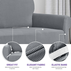 Modern Living Room Ready Made Spandex Universal 2 3 4 Seats <b>Stretch</b> <b>Sofa</b> <b>Cover</b> Elastic 3 Pieces Set <b>Sofa</b> <b>Cover</b> - Product Image 2