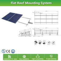 Support de panneau solaire photovoltaïque triangulaire réglable en aluminium pour toit plat, idéal pour l'installation photovoltaïque (vente en gros)