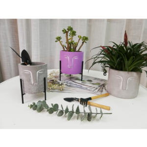 Factory wholesale low price decorative concrete planter custom nordic cement face flower pots