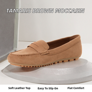 Mocasines Planos de Cuero para Mujer Tamaris, Color Marrón, Sin Cordones, Punta Redonda, Talla 38 EU - Product Image 2