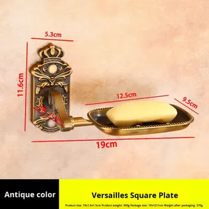 Accessoires de salle de bains <span class=keywords><strong>mural</strong></span> moderne creux égouttoir étanche finition laiton <span class=keywords><strong>porte</strong></span>-<span class=keywords><strong>savon</strong></span> <span class=keywords><strong>vintage</strong></span> en aluminium antique <span class=keywords><strong>porte</strong></span>-<span class=keywords><strong>savon</strong></span> - Product Image 5