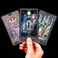 Impression personnalisée de cartes de tarot, impression de jeux de cartes oracle holographiques, créateur de jeux de cartes avec bordure métallique, fournisseur pour auteurs indépendants