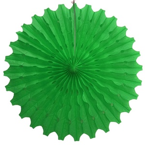 DAMAI Hot Selling Christmas Party Paper Fan Decoration Set Green Red Hanging Paper Fan Honeycomb Ball Paper Flower Ball Sets - Product Image 4