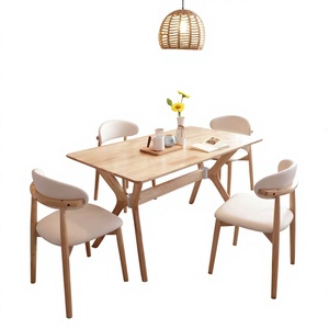 Mesa de Comedor Moderna de Madera Maciza, Mesa de Cocina Rectangular de Madera, Muebles para Sala de Estar, Apartamento, Hotel - Product Image 4