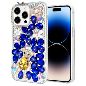 Luxury 3D Handmade Clear Flower and <b>Cute</b> <b>Bear</b> Diamond Phone Case for iPhone 17 Pro Max -Handmade Rhinestone for Girls Women - Product Image 4