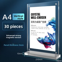 Support de Carte de Table en Acrylique Magnétique en Forme de T, Design Personnalisable, Présentoir Transparent de Bureau A4/A5 pour Conférences