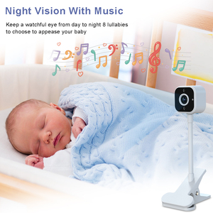 <span class=keywords><strong>Caméra</strong></span> intelligente sans fil Moniteur numérique pour bébé 1080P FHD Réveil automatique Rappel d'alimentation Berceuses 2.4GHz WiFi 1200mAh Batterie - Product Image 2