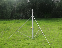 Mât télescopique à manivelle 3m-9m en alliage d'aluminium certifié CE pour antenne Yagi, charge utile 10kg-50kg, résistance au vent 25m/s