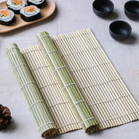 Tapis de sushi en bambou vert de 30*30cm de vente chaude rouleaux de nourriture de bricolage écologiques pour les tables à manger de cuisine