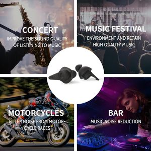 Bouchons d'oreilles haute fidélité CE pour concerts et festivals, conduite de moto, réduction du bruit du sommeil, avec sac de rangement personnalisé à fermeture éclair - Product Image 5