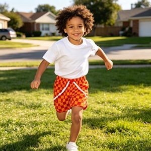 SS0431 rts Ensemble short d'été pour petite fille, motif à carreaux rose et blanc, vente en gros pour enfants - Product Image 4