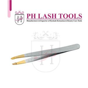 Pince à épiler professionnelles pour sourcils, disponible en acier inoxydable, couleur dorée et Satin, excellente qualité, possibilité d'étiquette personnelle - Product Image 5