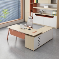 Escritorio Ejecutivo Moderno de Lujo en Forma de L, Multifuncional, de Madera, con Logotipo Personalizado para Oficina Ejecutiva