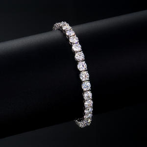 Bracciale Tennis con Diamanti Moissanite VVS in Argento Sterling 925, Gioielli con Cristalli da 2-6mm, Vendita all'Ingrosso - Product Image 1