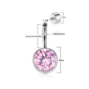 ขายส่งจากโรงงาน เครื่องประดับเจาะสะดือคุณภาพสูง ประดับ<span class=keywords><strong>เพชร</strong></span>ซิคอน 5a วัสดุไทเทเนียมมาตรฐาน ASTM F136 เครื่องประดับแฟชั่นสำหรับผู้หญิง - Product Image 5