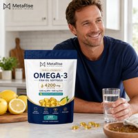 Capsules d'huile de poisson naturelle en gélules molles, marque privée OEM, oméga 3 EPA DHA, soutien du bien-être du cœur et du cerveau, complément alimentaire, 240 unités