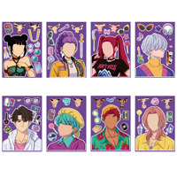 Pegatinas de Dibujos Animados para Crear Caras, Pegatinas de Estrellas del K-Pop, 16 Hojas, Crea Tu Propia Pegatina para Fiestas de Cumpleaños de Niñas