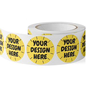 สติกเกอร์แบบกำหนดเองม้วนกาวกระดาษคราฟท์ไวนิลกลมกันน้ำสติกเกอร์ขอบคุณฉลากส่วนตัวม้วนฉลากบรรจุภัณฑ์ที่กำหนดเอง - Product Image 2