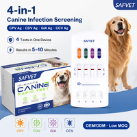 Bandelettes de test vétérinaires CPV CDV GIA CCV, kit de test combiné 4-en-1, kit de diagnostic rapide des maladies canines, fournisseur vétérinaire pour chiens
