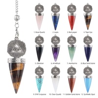 Fabrikpreis Meditations-Reiki-Quarzkristall Hexerei-Stein Spirituelles Allsehendes Auge Kegelpendel für Heilung und Balance