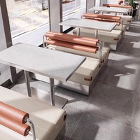 Banc de Restaurant en cuir en métal moderne commercial canapé meubles stand siège Table chaise ensemble salle à manger cafés restauration rapide