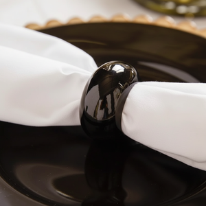 Anillo para Servilletas Moderno con Espejo Negro, Aspecto Brillante Premium para Decoración Diaria de Mesa en el Hogar, Restaurantes y Eventos - Product Image 1