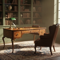 Bureau de direction de luxe EKAR Windsor Heritage |   Table d'écriture de style britannique sculptée à la main |
