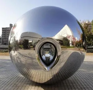 Outside Art Torus Sky Mirror Steels Statue Modern Round Polished Stainless Steel Sculpture